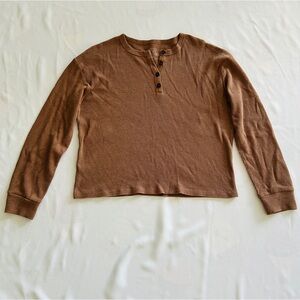 NWOT Homegirl Society Medium Brown Waffle Knit Sweater Autumn Fall Winter